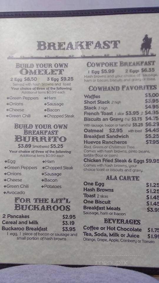 Dusty Cowboy Restaurant And Gift Shop - Truth or Consequences, NM menu_pic