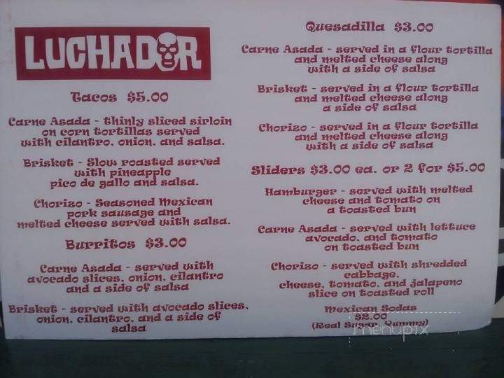 Luchador - Las Cruces, NM menu_pic