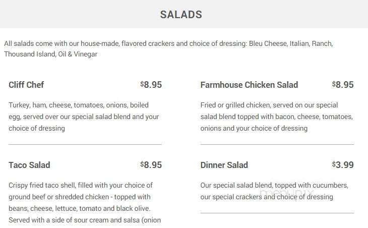 Tammy's Cafe - Cliff, NM menu_pic