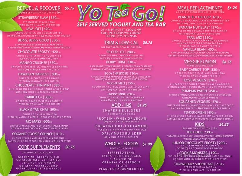 Yo Tea Go & More - Clovis, NM menu_pic