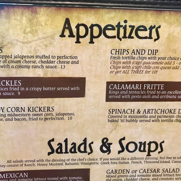 Outlaw Grill - Hobbs, NM menu_pic