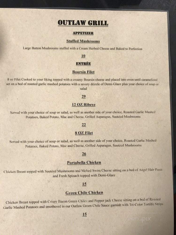 Outlaw Grill - Hobbs, NM menu_pic