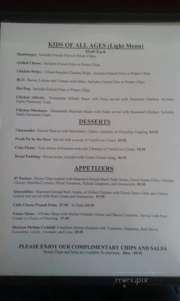 87 Restaraunt - Clayton, NM menu_pic