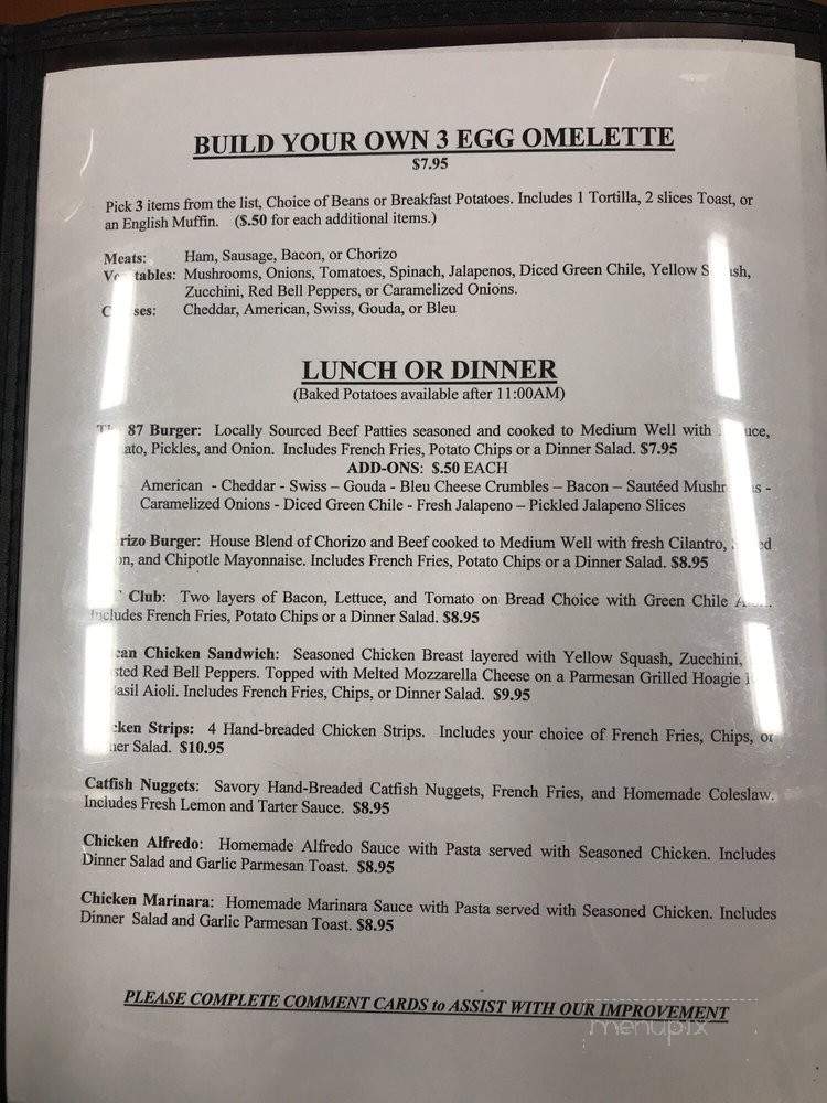 87 Restaraunt - Clayton, NM menu_pic