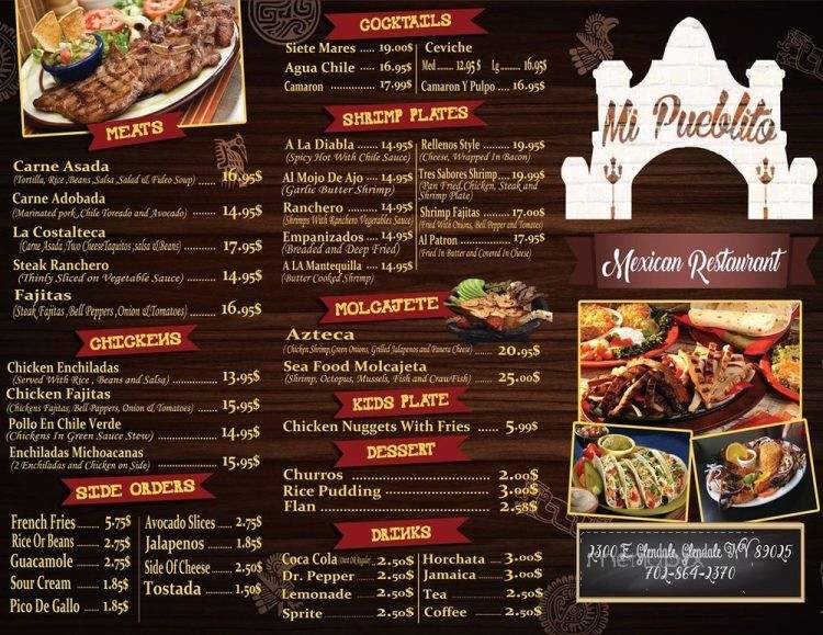 Mi Pueblito Mexican Food - Glendale, NV menu_pic