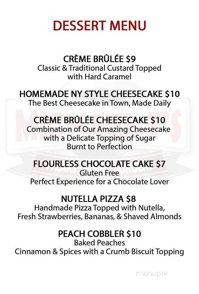 Michael T's Steaks, Ribs, & Burgers Tavern - Las Vegas, NV menu_pic