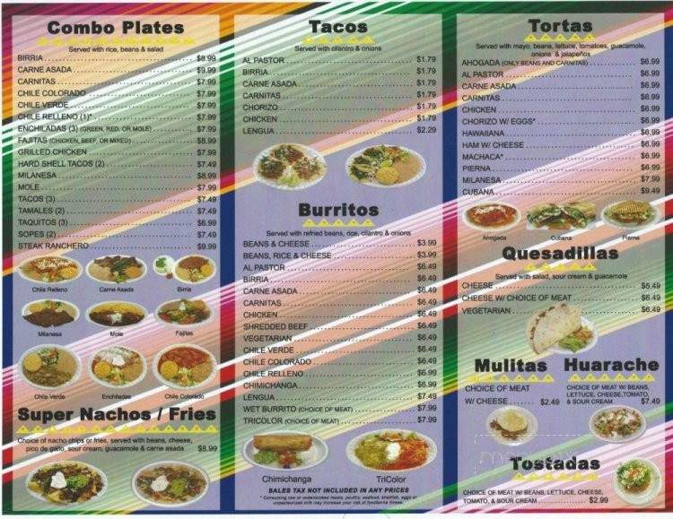El Zarape Mexican Restaurant - Las Vegas, NV menu_pic