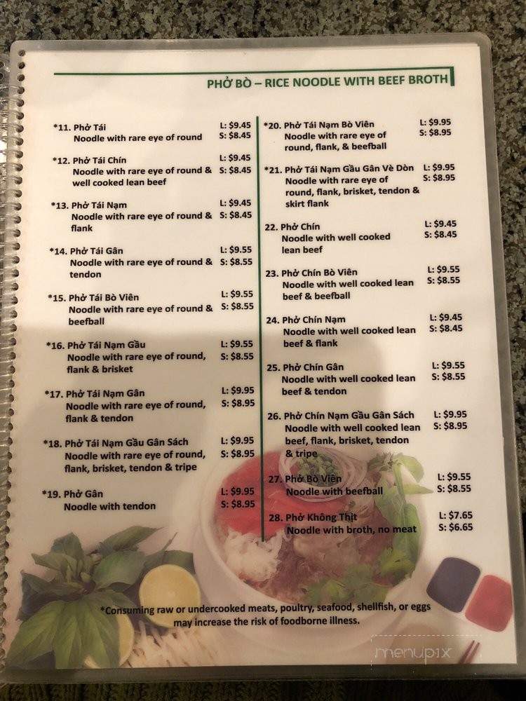 Pho Saigon 8 - Las Vegas, NV menu_pic