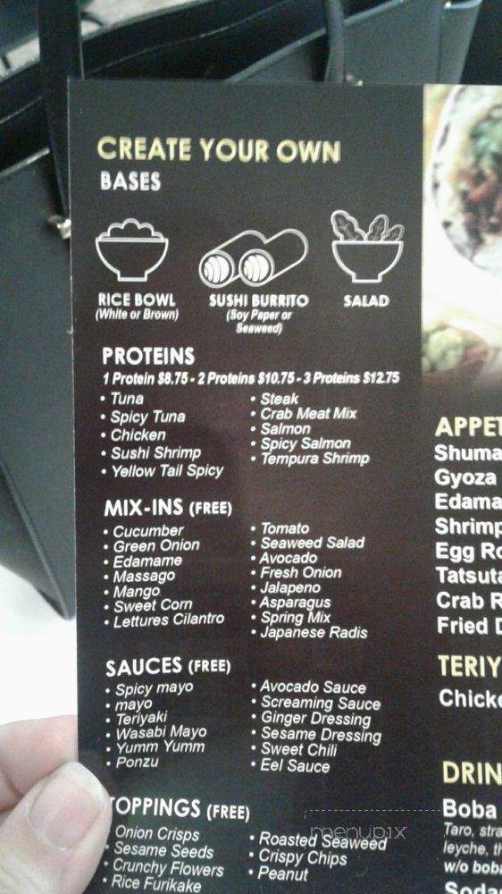 Bonsai Sushi Burrito - Las Vegas, NV menu_pic