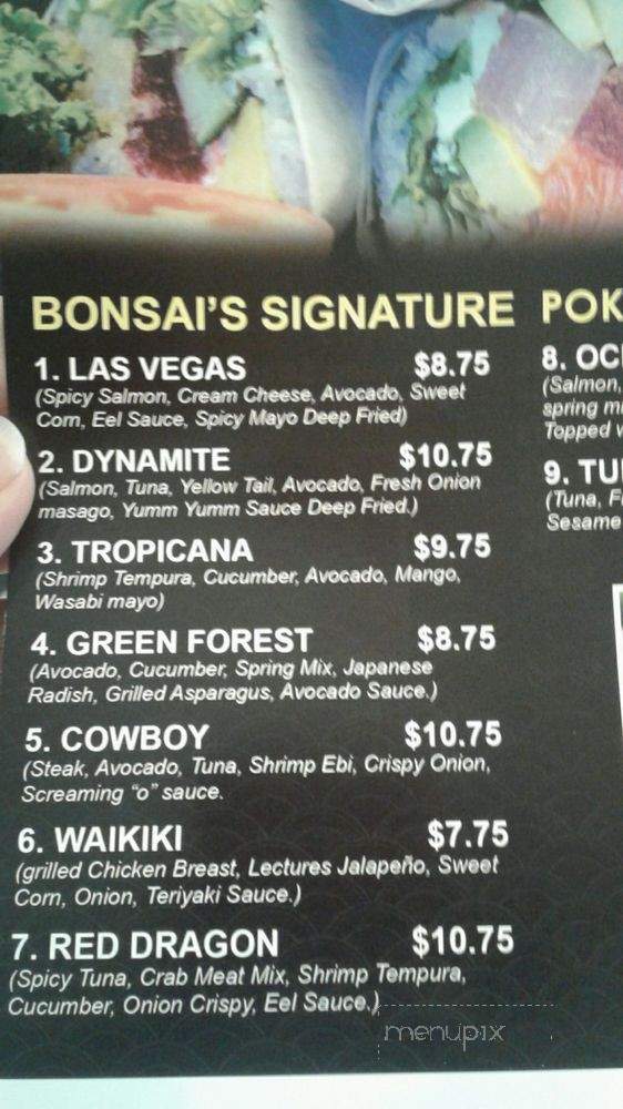 Bonsai Sushi Burrito - Las Vegas, NV menu_pic