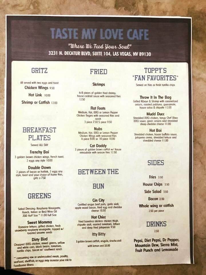 Taste My Love - Las Vegas, NV menu_pic