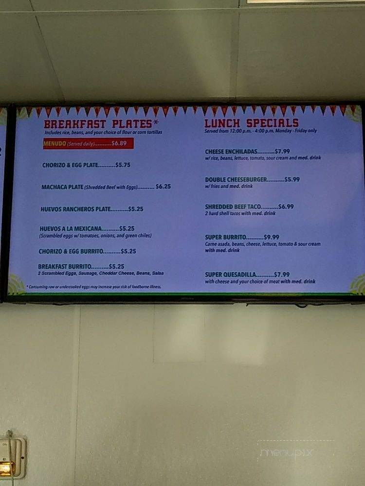 Durango Taco Shop - Las Vegas, NV menu_pic