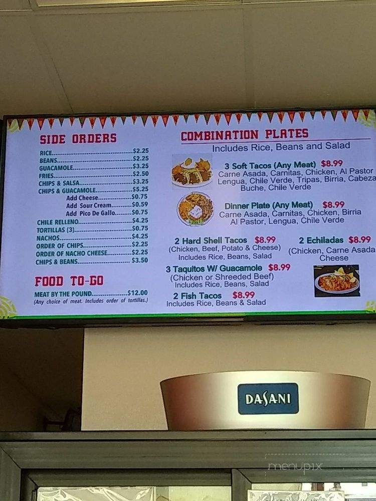Durango Taco Shop - Las Vegas, NV menu_pic