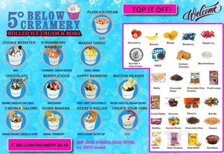 5 Below Creamery - Las Vegas, NV menu_pic