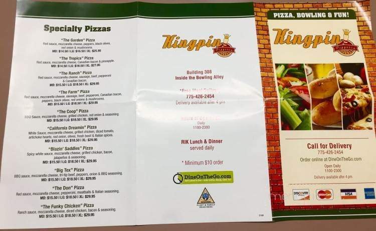 Kingpin Pizza - Fallon, NV menu_pic