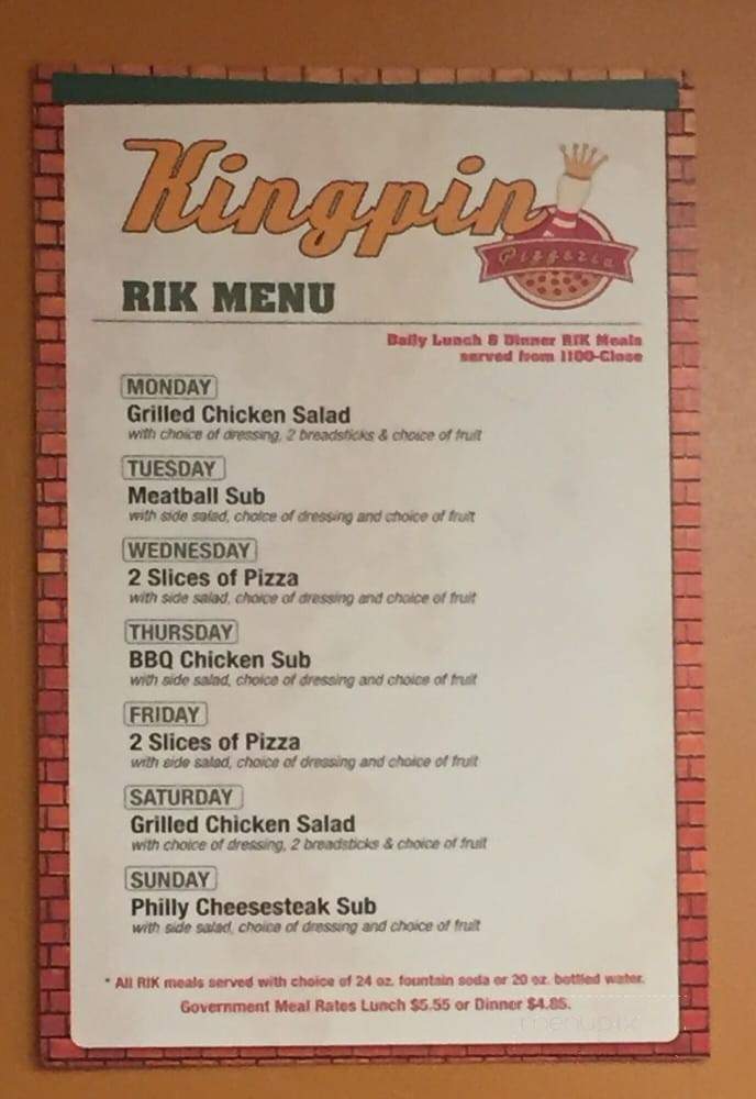 Kingpin Pizza - Fallon, NV menu_pic