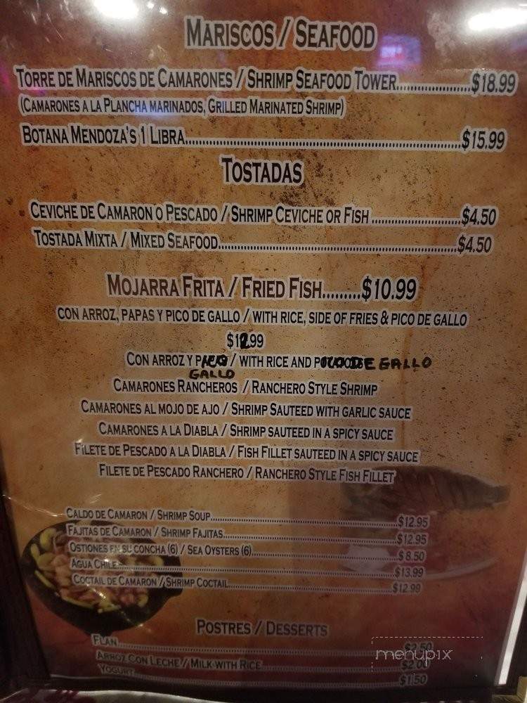 Mendoza's Bar & Grill - Reno, NV menu_pic