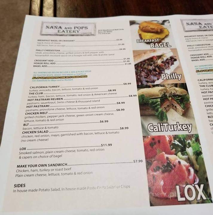 Nana and Pop's Eatery - Reno, NV menu_pic