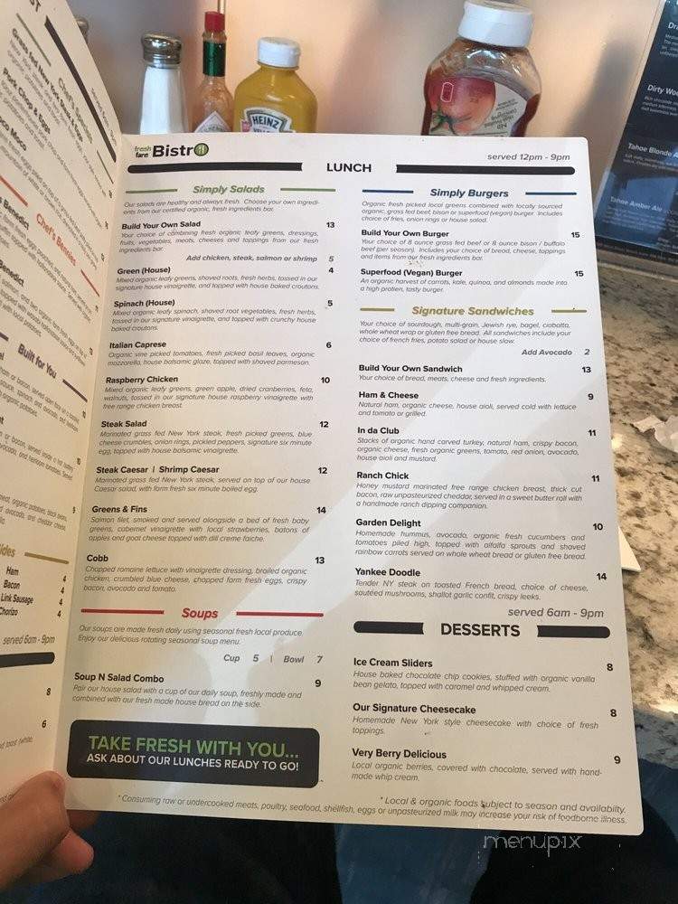Fresh Fare Bistro - Elko, NV menu_pic