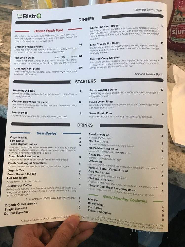 Fresh Fare Bistro - Elko, NV menu_pic