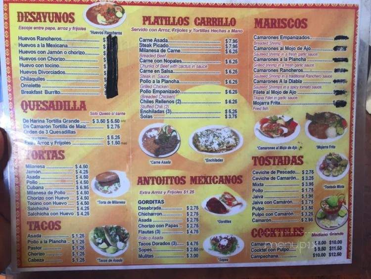 Paseo Lourdes - Los Angeles, CA menu_pic
