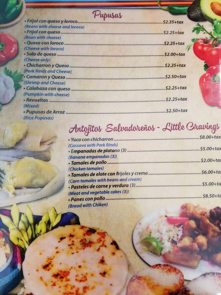 La Piramide Salvadorena Restaurant - Los Angeles, CA menu_pic
