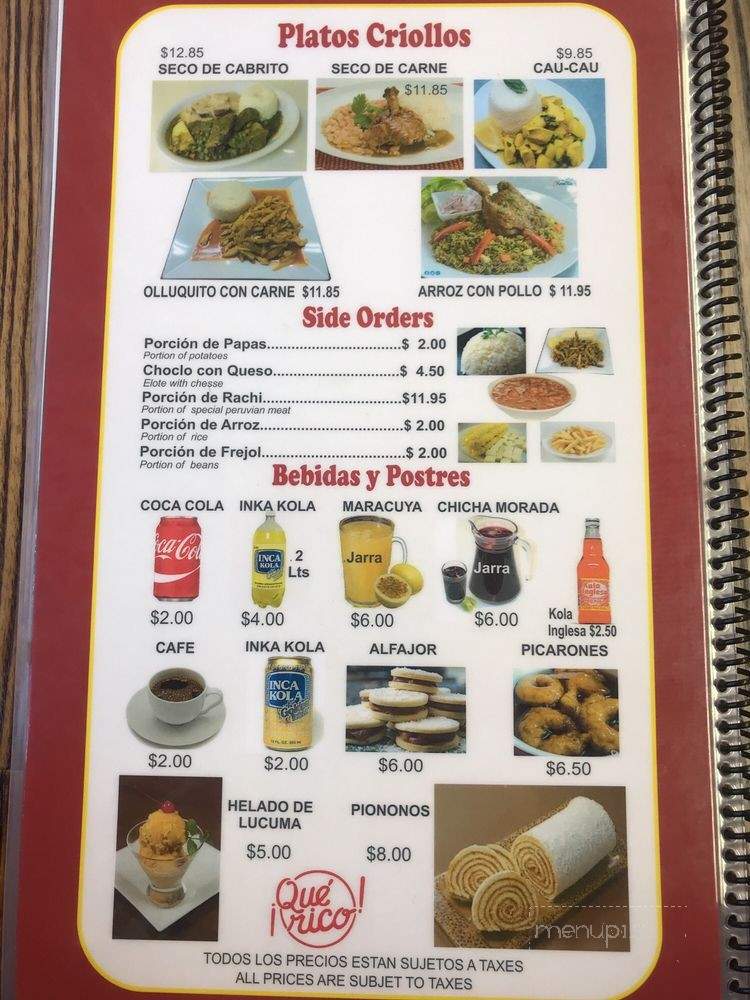 Tomboloco Peruvian Restaurant - Los Angeles, CA menu_pic