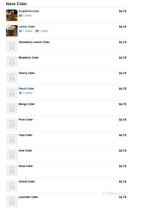 Have Some Coffee - Los Angeles, CA menu_pic