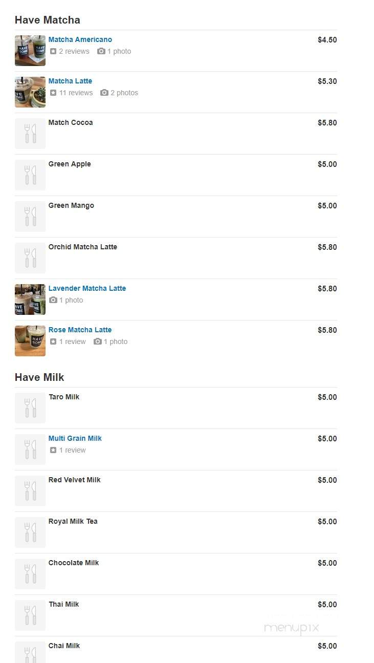 Have Some Coffee - Los Angeles, CA menu_pic