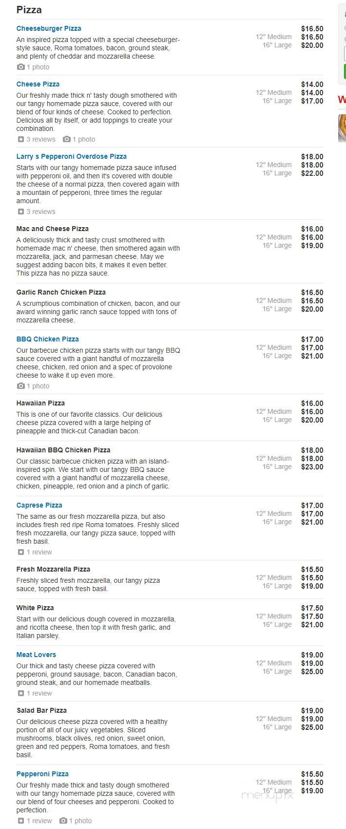 Thick N' Tasty Pizza - Los Angeles, CA menu_pic