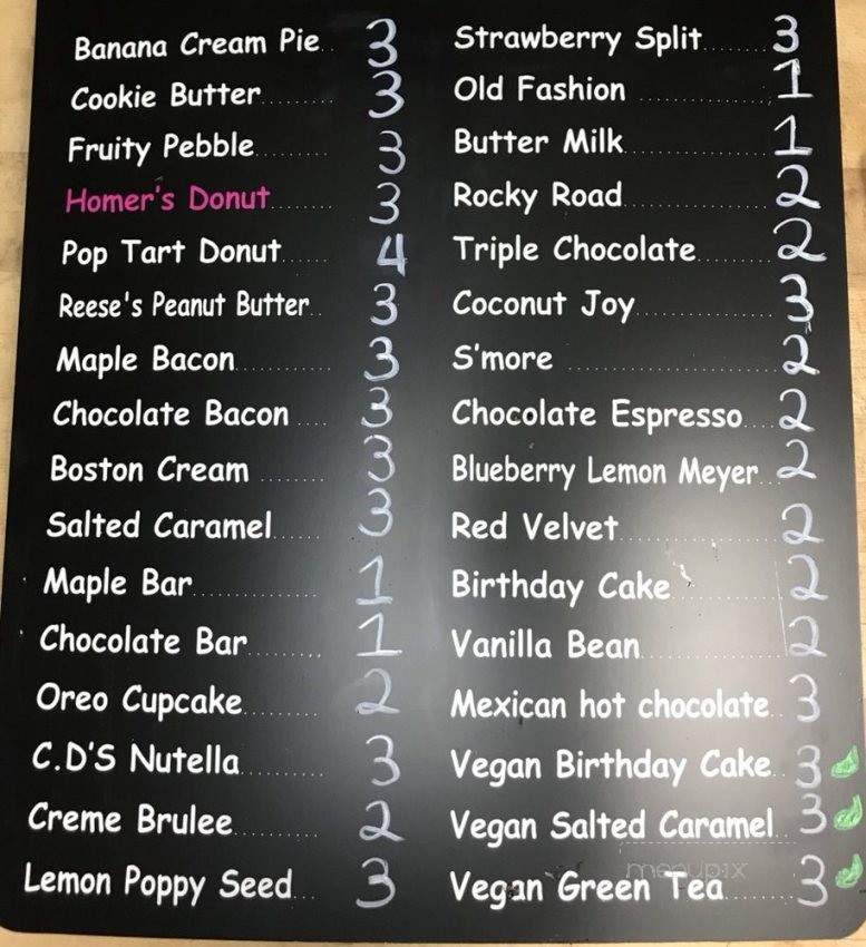 Crafted Donuts - Los Angeles, CA menu_pic