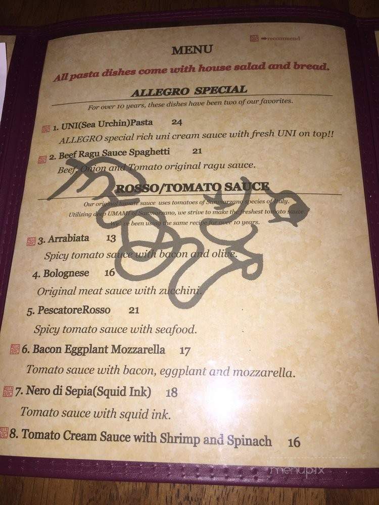 PASTA e PASTA by Allegro - Los Angeles, CA menu_pic