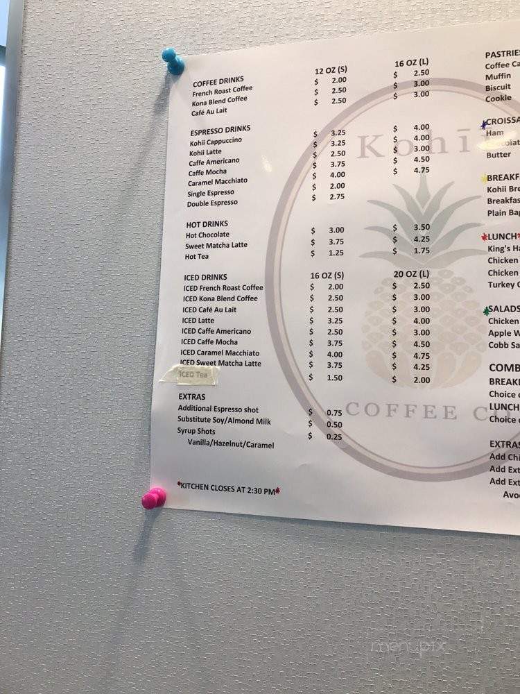 Kohii Coffee Co - Los Angeles, CA menu_pic
