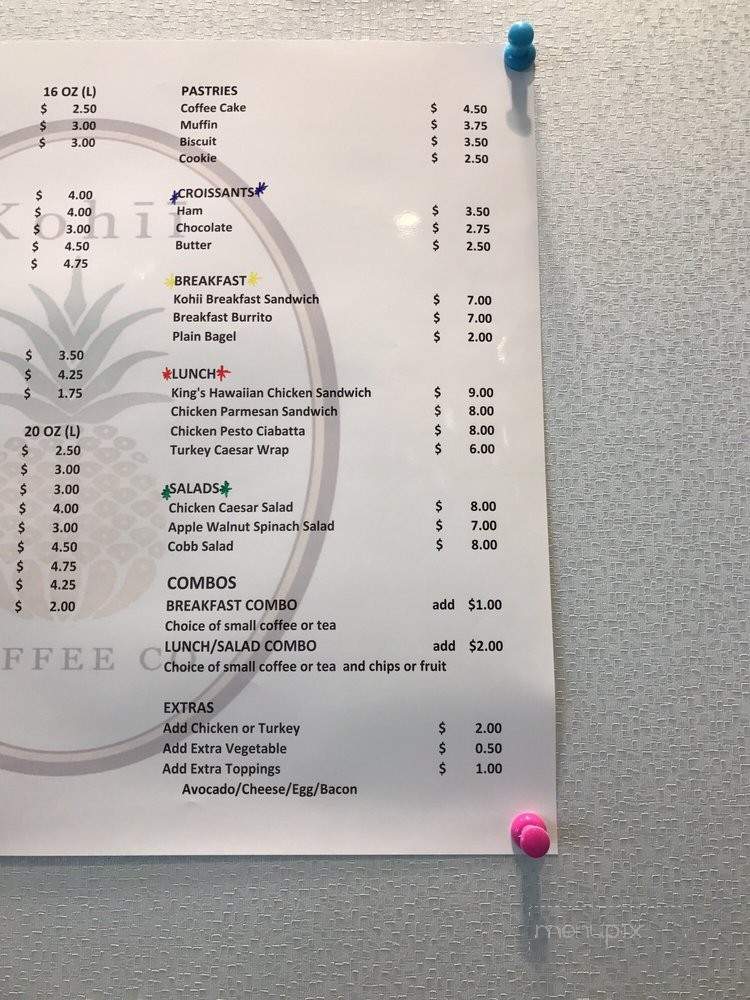 Kohii Coffee Co - Los Angeles, CA menu_pic