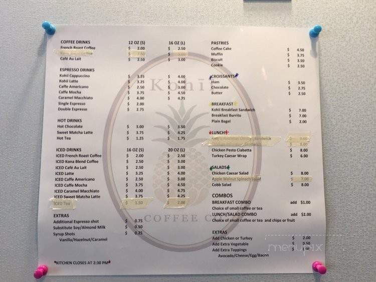 Kohii Coffee Co - Los Angeles, CA menu_pic