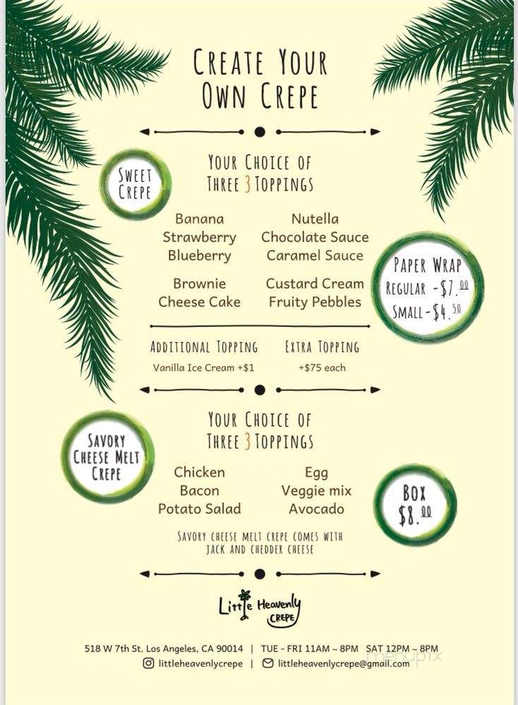 Little Heavenly Crepe - Los Angeles, CA menu_pic