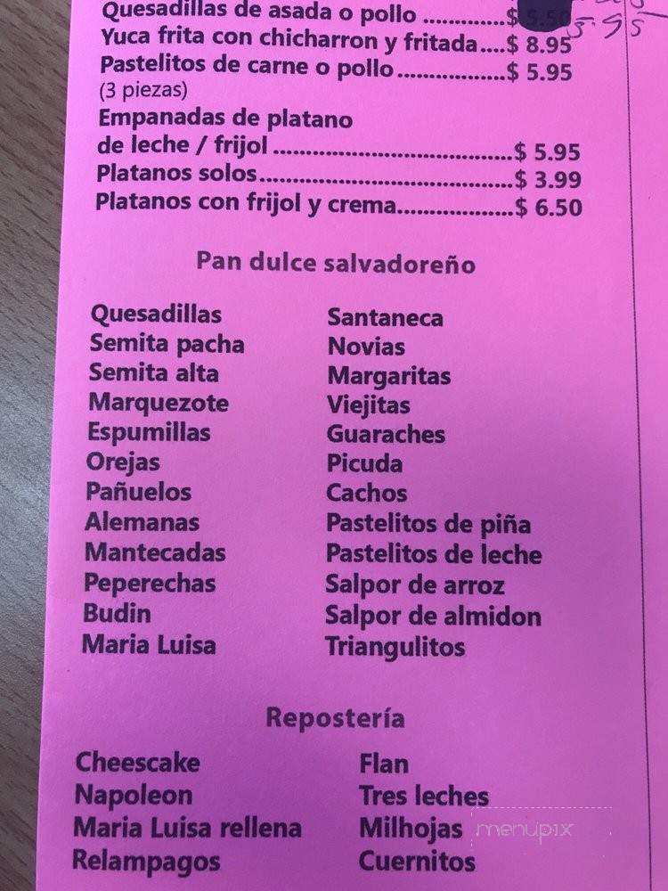 La Usuluteca - Los Angeles, CA menu_pic