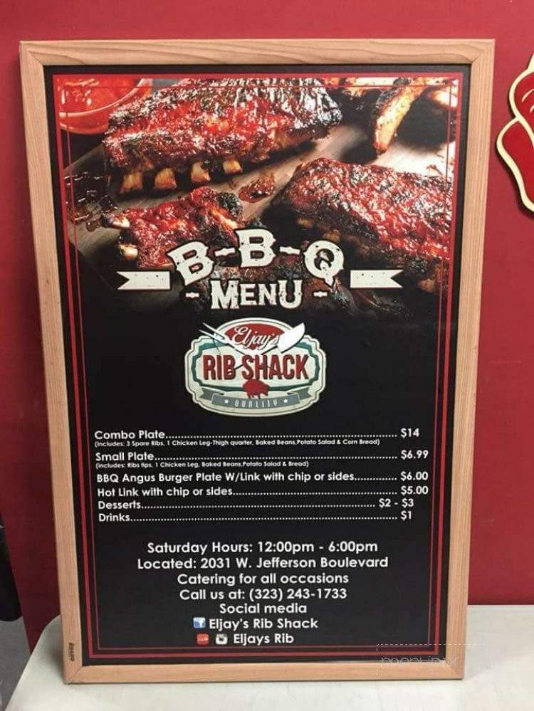 Eljay's Rib Shack - Los Angeles, CA menu_pic