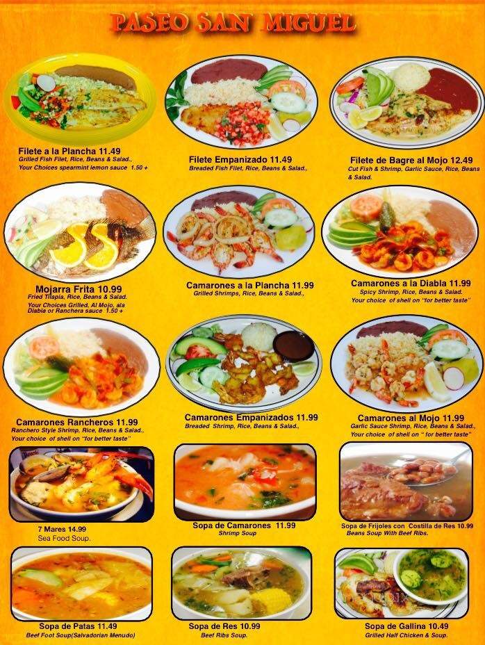 Paseo San Miguel - Los Angeles, CA menu_pic