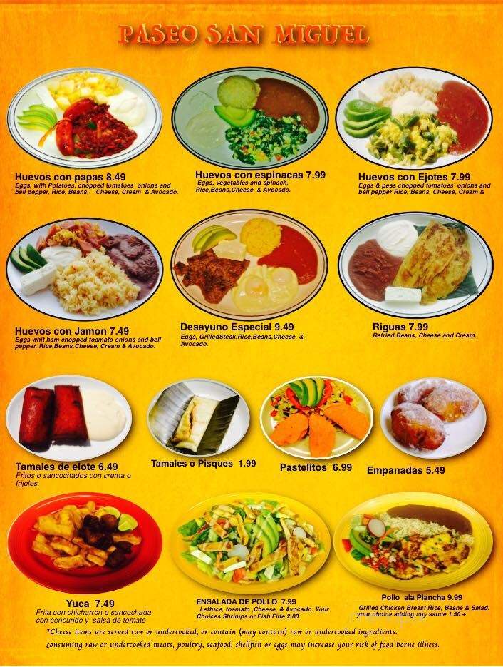 Paseo San Miguel - Los Angeles, CA menu_pic