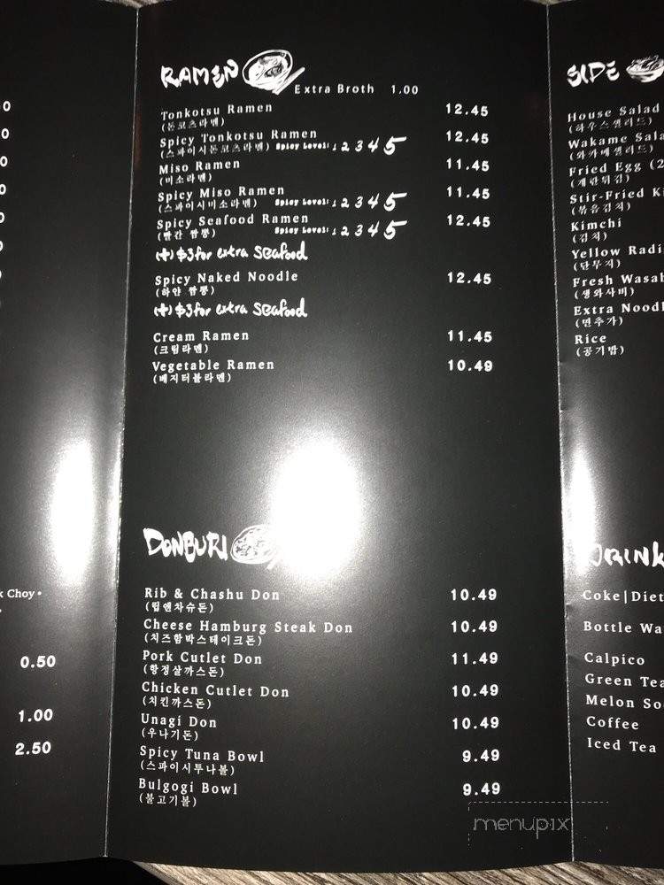 Ten Ramen - Los Angeles, CA menu_pic