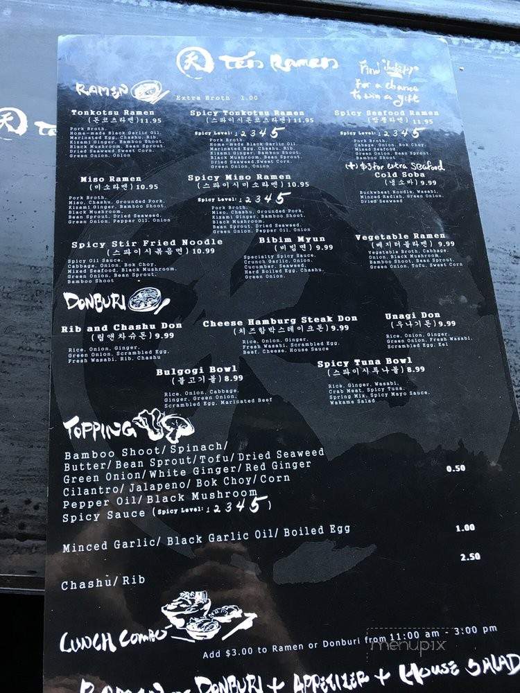 Ten Ramen - Los Angeles, CA menu_pic