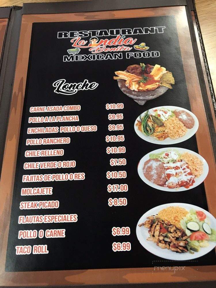 La India Bonita - East Los Angeles, CA menu_pic