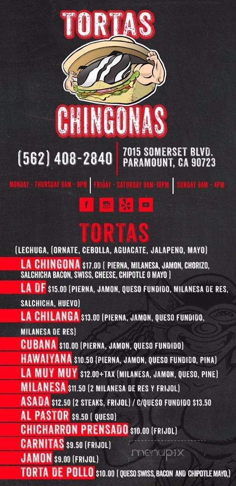 Tortas Chingonas - Los Angeles, CA menu_pic