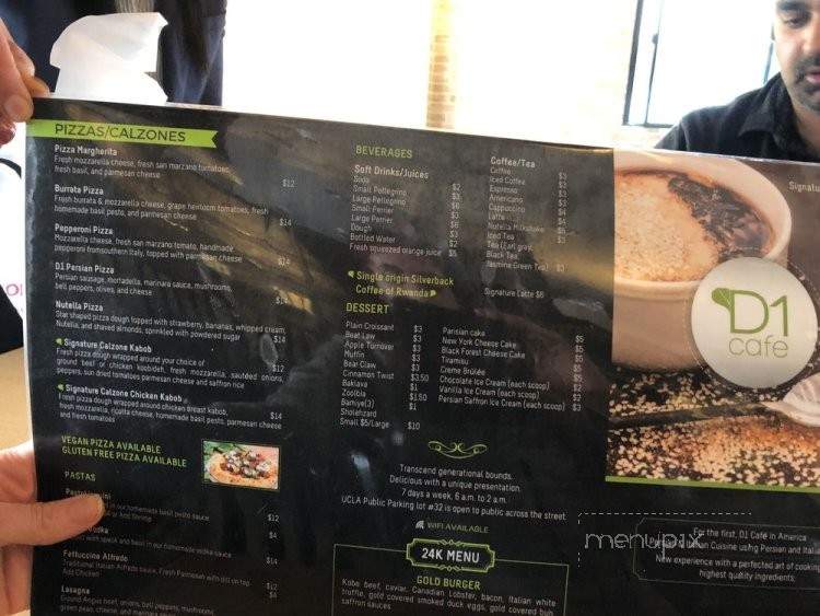 D1 Cafe - Los Angeles, CA menu_pic