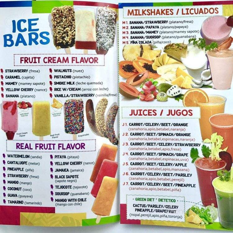 Mateo's Paletas Y Nieves - Los Angeles, CA menu_pic