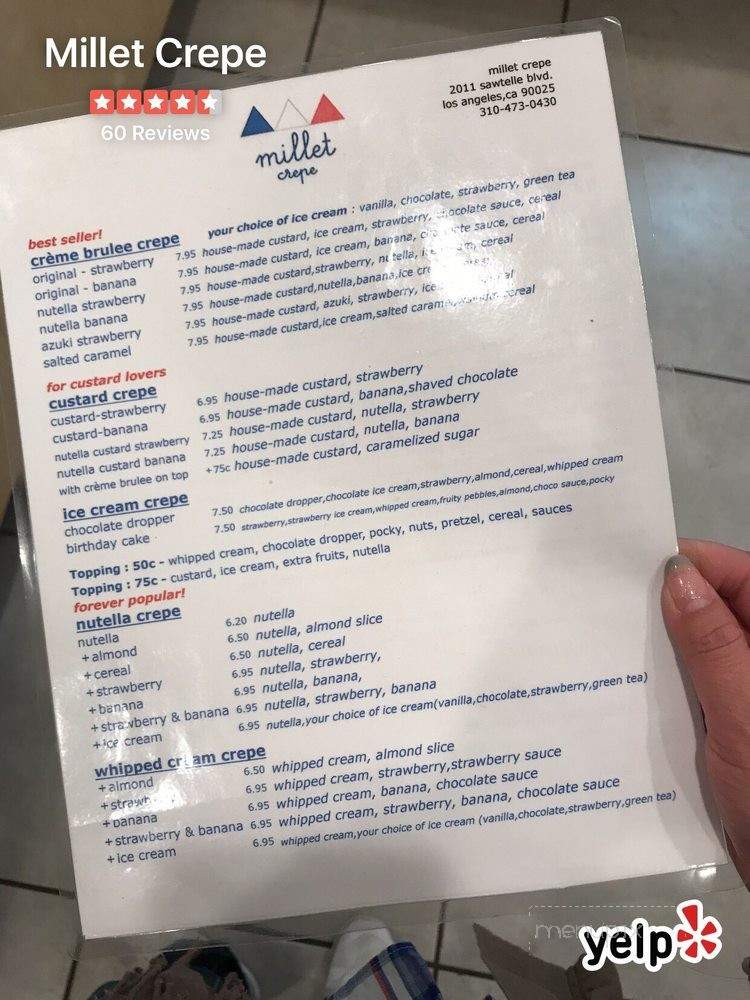 Millet Crepe - Los Angeles, CA menu_pic
