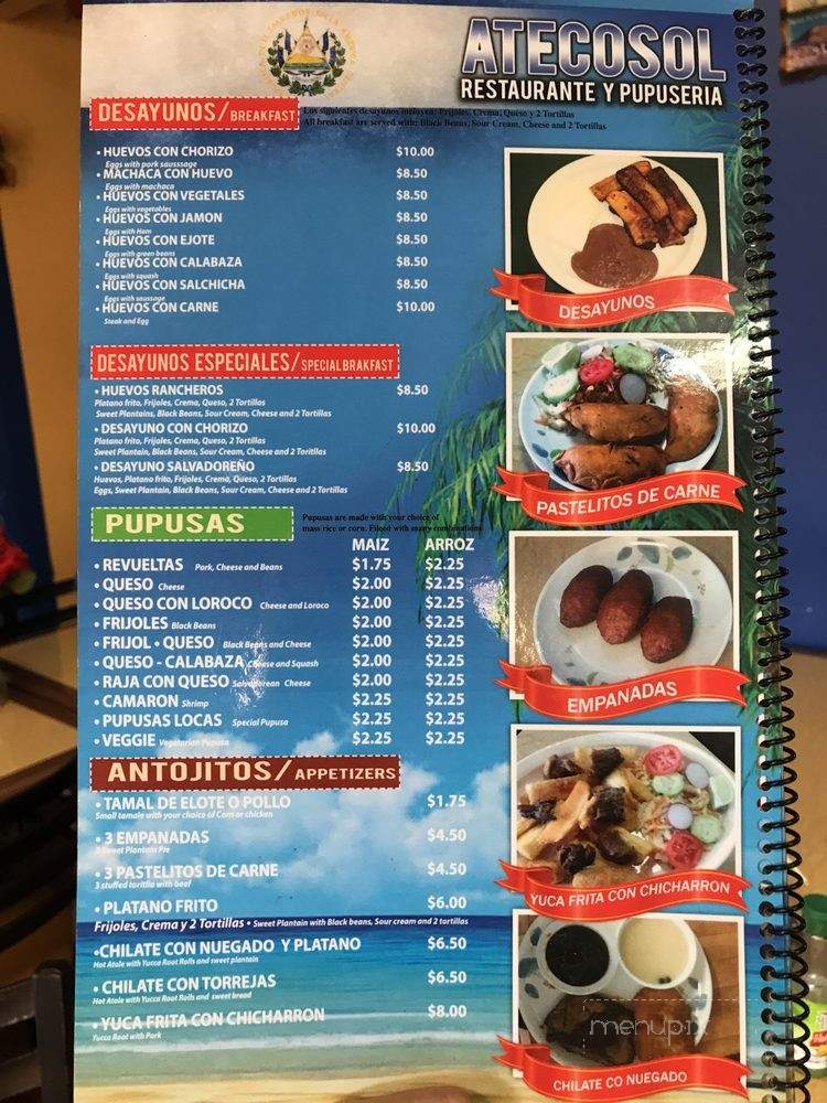 Pupuseria Y Panaderia Atecosol - Los Angeles, CA menu_pic