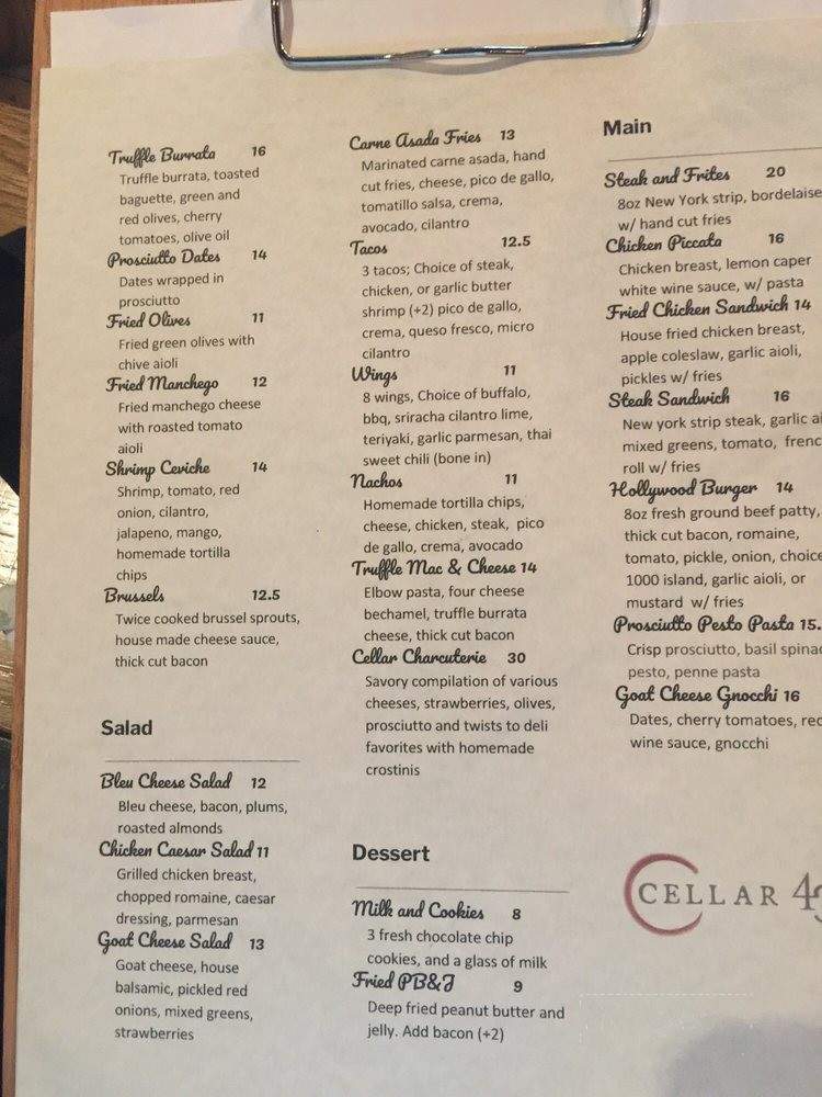 Cellar 43 - Hollywood, CA menu_pic