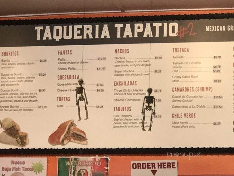 Taqueria Tapatio No. 2 - Los Angeles, CA menu_pic